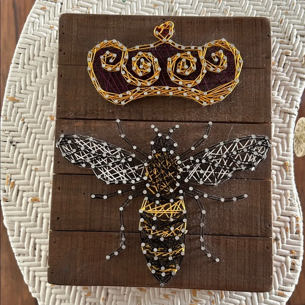 Primitives by Kathy Queen Bee String Art on Wood base